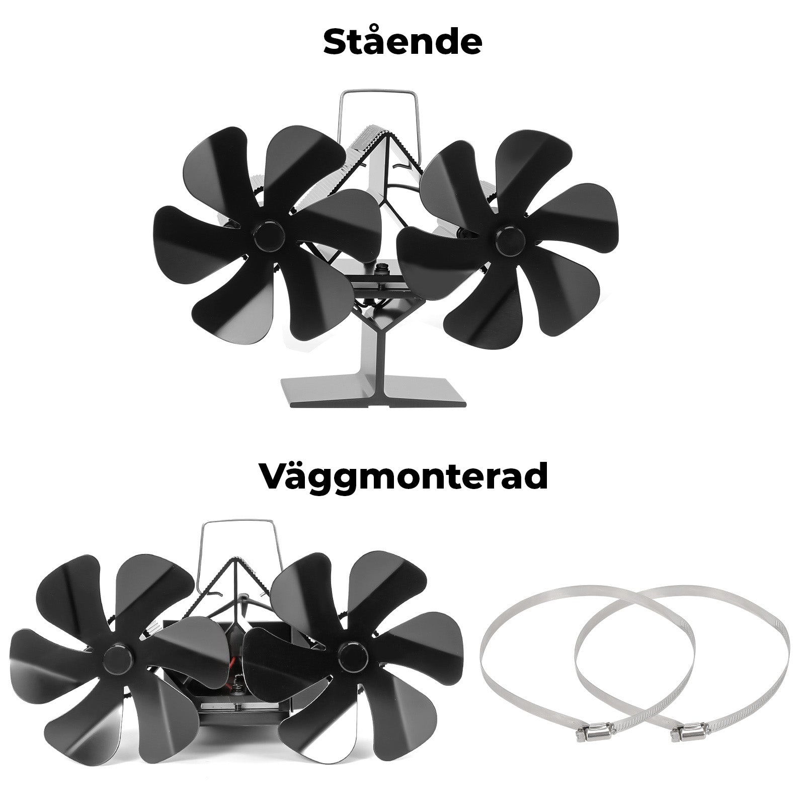 Skorsteinsvifte Twin Fan - Frittstående eller vegghengt